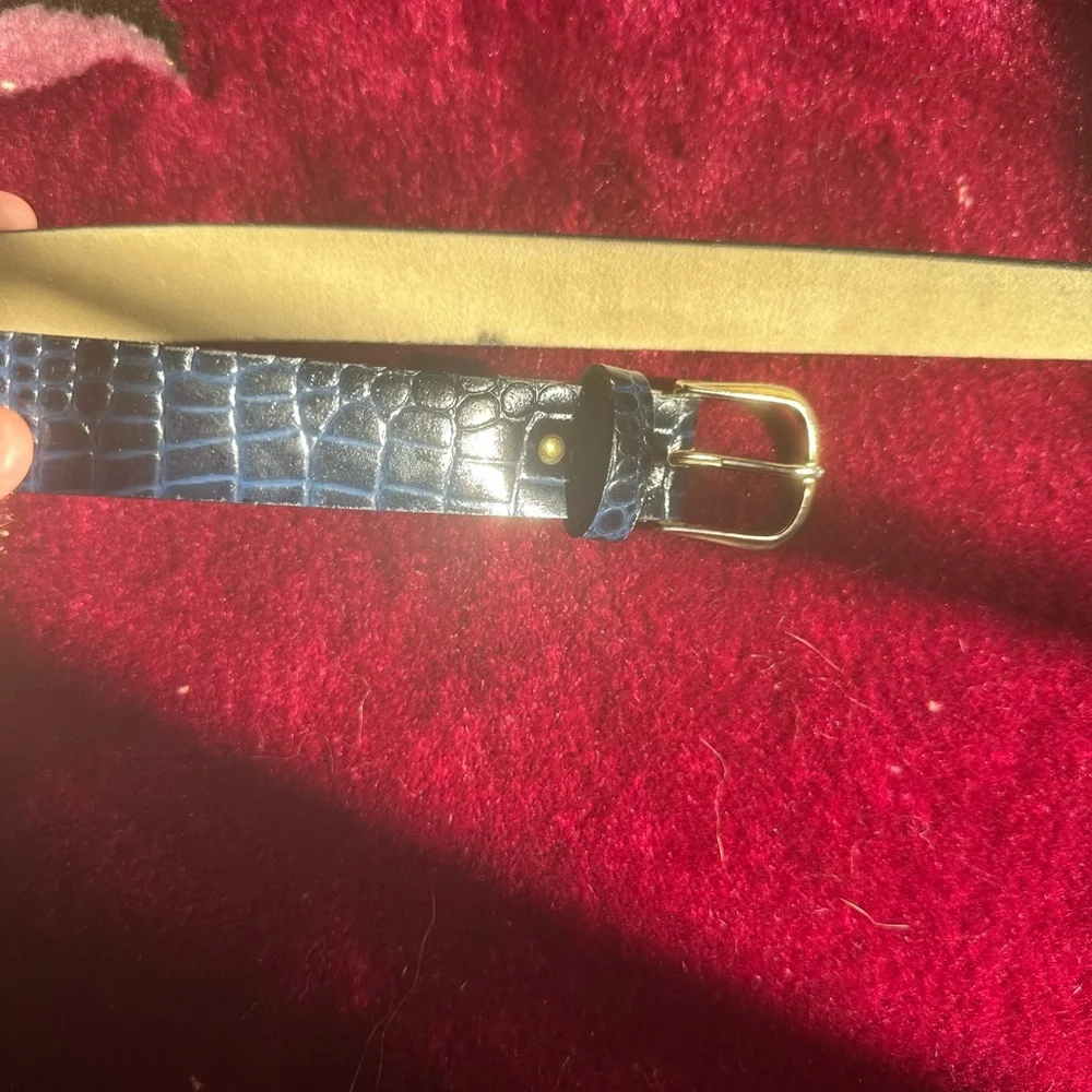 Blue Crocodile Embossed Belt